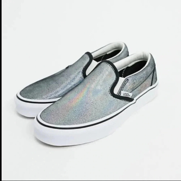VANS Prism Classic Slip-On Sneakers Women’s 5 Suede Metallic Silver New - Picture 2 of 11